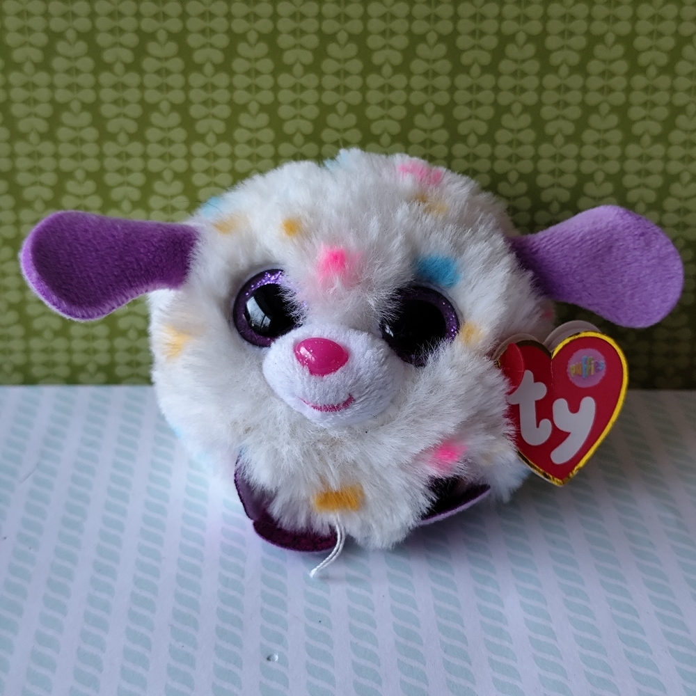 3/$20💗TY Puffies MUNCHKIN Multi-Colored Spotted Dog 4" Plush Animal Toy